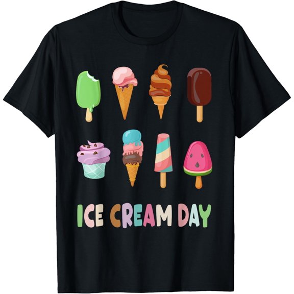 Ice Cream Day Shirt Toddler Ice Cream Party Women Men Kids T-Shirt