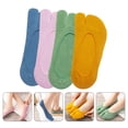 thumbnail image 4 of 4 pares de calcetines transpirables de dos dedos, de color liso, para niñas, de verano, poco profundos., 4 of 7
