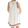 thumbnail image 2 of LUCKY BRAND Womens White Embroidered Sleeveless Scoop Neck Above The Knee Shift Dress  Size: L, 2 of 2