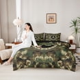 thumbnail image 4 of Erosebridal Green Brown Camouflage Twin Bedding Sets 7-Piece For Boys Teens,Personalized Initial A Bedding Comforter Set,Black Reversible, 4 of 6