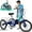 Blue, variant on Lilypelle Folding Tricycle, 24" Three Wheel Bicycle for Adult, 7 Speed Adult Tricycle,Trike Cruiser With Big Basket for Exercise Shopping Picnic Outdoor Activitiess,Purple