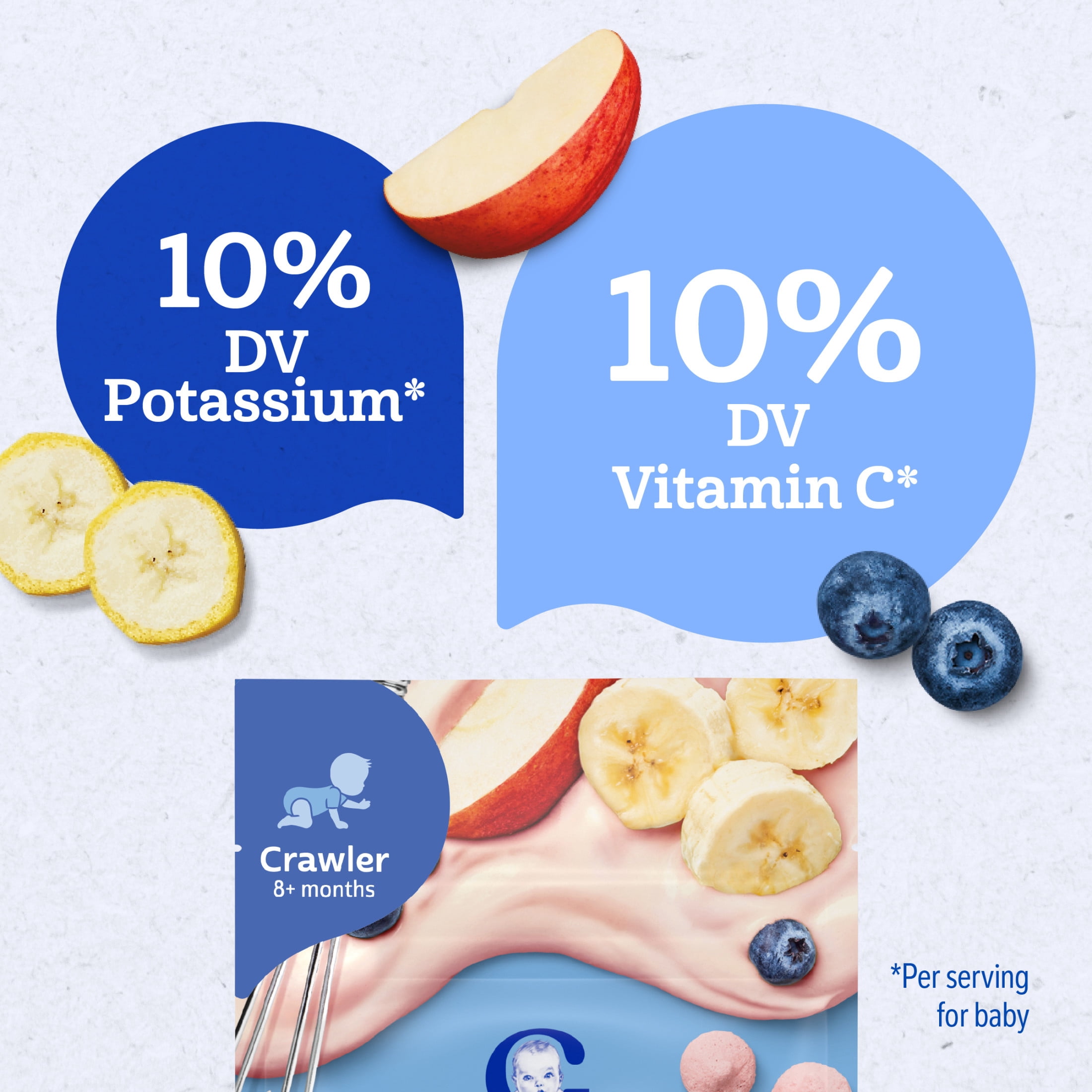 (6 pack) Gerber Stage 3 Baby Snacks, Banana Apple Blueberry Whipped Melts