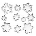 thumbnail image 5 of Snowflake Cookie Cutter Set of 10 pcs, Stainless Steel Snowflake Shaped Christmas Cookie Cutters Fondant Baking Molds, 5 of 11