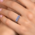 thumbnail image 4 of Gem Stone King 10K Two Tone Gold Blue Tanzanite Engagement Ring for Women | 1.38 Cttw | Round 5MM | Gemstone December Birthstone | Size 9, 4 of 6