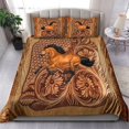thumbnail image 1 of Wooden Pattern Print Horse Bed Set 0523, 1 of 3