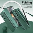 thumbnail image 6 of for Samsung Galaxy Z Fold 4 Case: Support All Magsafe Accessories | Fold 4 New Slim S Pen  Holder & Free Stylus | Hinge Protection, PU Leather Back, Tempered Glass Screen Protector - Green, 6 of 9
