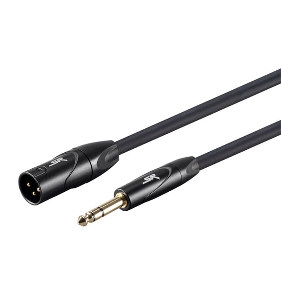 Monoprice XLR Male to 1/4 Inch TRS Male Cable - 6 Feet - Black | 16AWG, Gold Plated - Stage Right Series