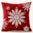 thumbnail image 2 of 4 Happy Winter Beige Shadow Varios copos de nieve Let It Snow en rojo Funda de almohada de algodón feliz Funda de cojín personalizada Nueva oficina en casa, 2 of 4