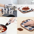 thumbnail image 4 of Unique Bargains Heat Resistant Oven Mitts and Pot Holders Sets 4 Pcs Blue 10.6x6.7 Inch, 4 of 7