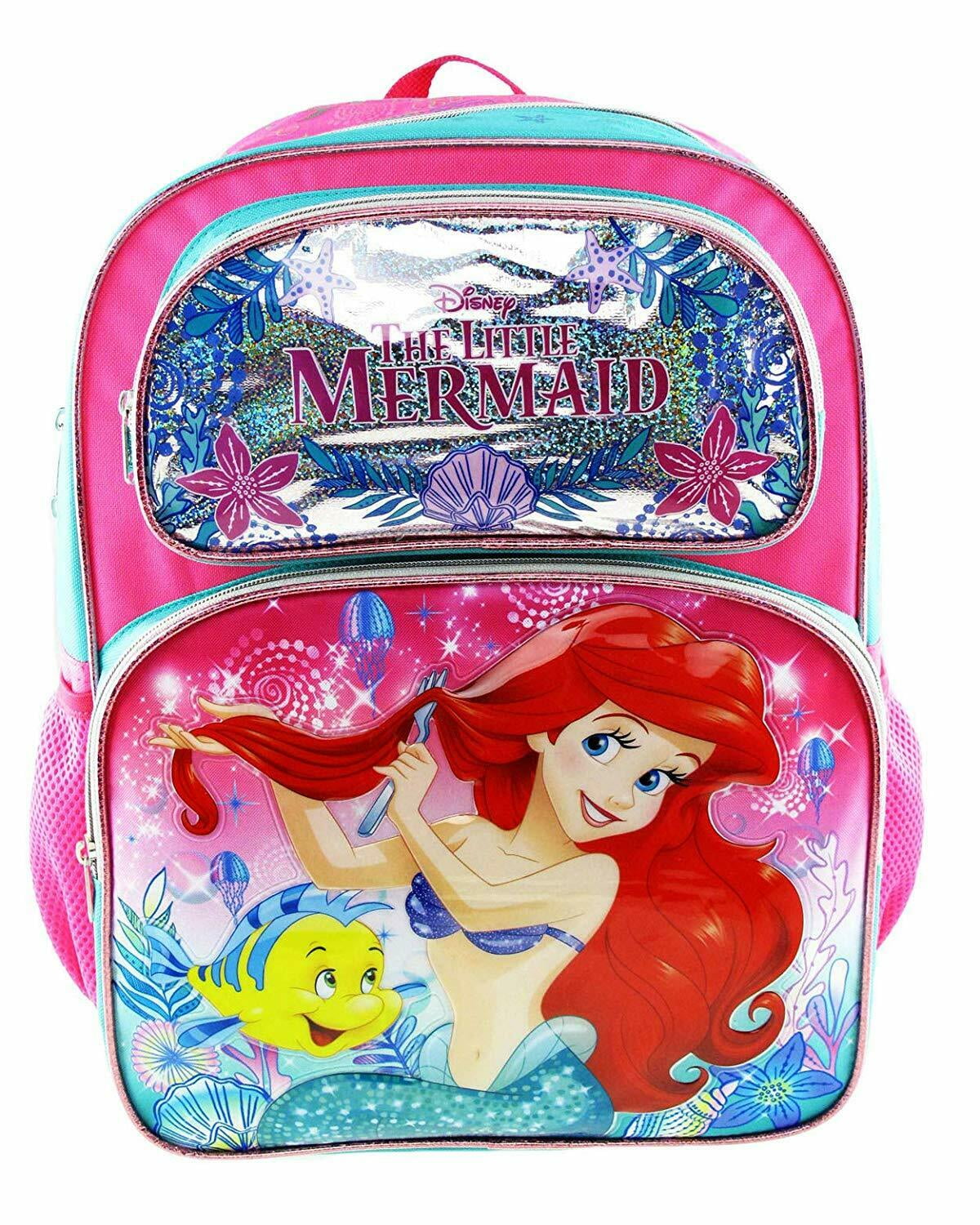 Disney The Little Mermaid Ariel 16" Pink Large School Backpack A16505