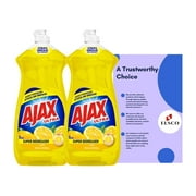 Ajax Dishwashing Liquid, Super Degreaser, Lemon, 28 Ounce, 2 Pack