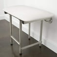 thumbnail image 6 of Seachrome 18" x 15" White Padded Cushion Folding Wall Mount Bench Shower Seat with Legs, ADA Compliant, 6 of 9