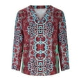 thumbnail image 4 of Pompotops Hauts d'Été Décontractés Sexy à Manches Longues Col en V pour Femmes Blouses en Solde, 4 of 6