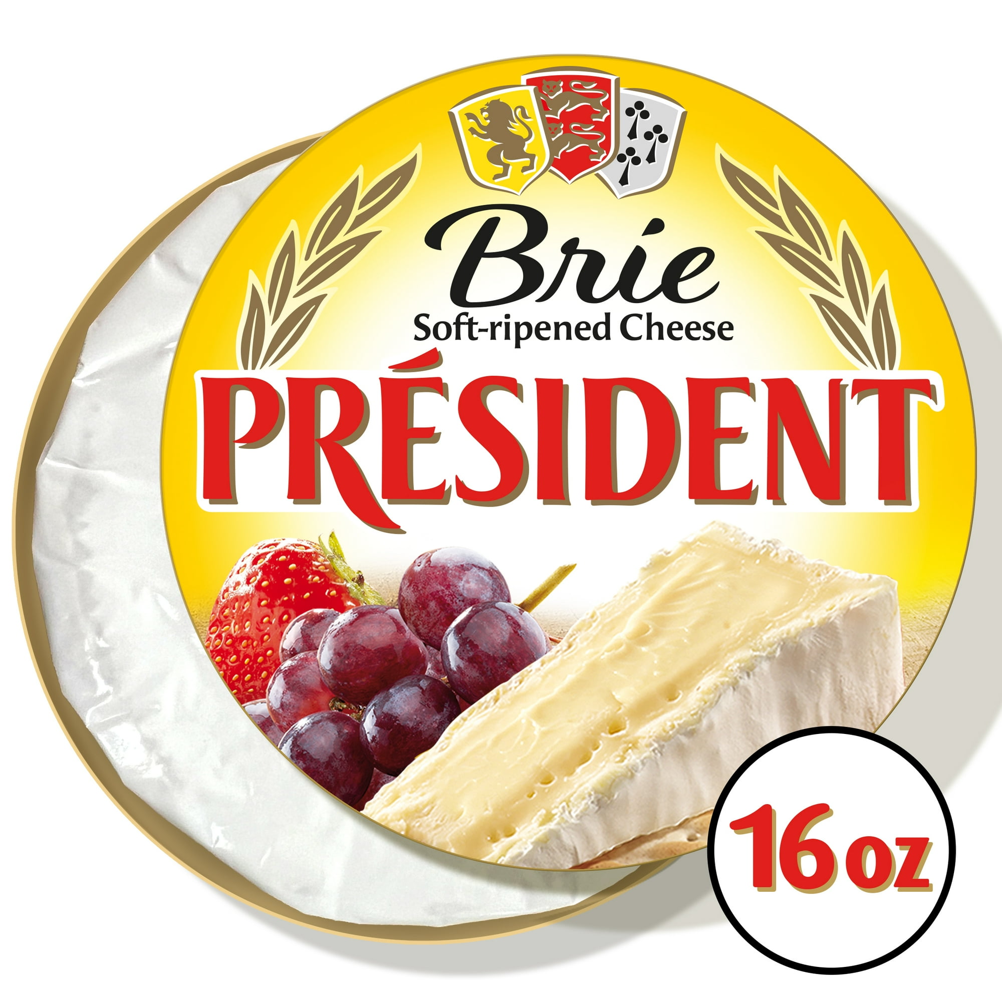 President Brie Soft-Ripened Cheese, 16 oz (Refrigerated)