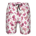 thumbnail image 3 of Honeii's Girl Butterfly Print Men's Casual Shorts with Drawstring，Swim Trunks Quick Dry Beach Shorts, 3 of 5