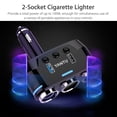 thumbnail image 5 of 100W 3 Way Car Cigarette Lighter Socket Splitter, DC 12V~24V Dual USB Charger Power Adapter with LED Voltage Display and On/Off Power Switches, Car Charger with PPTC Auto-Recovery 7Amps Fuse, 5 of 8