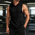 thumbnail image 2 of GrmtClth Men's Hooded Sleeveless Tank Top Casual Workout Shirt with Kangaroo Pocket Lightweight Breathable Everyday Wear Tops Black S, 2 of 7