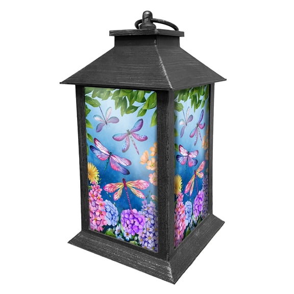 Briarwood Lane Spring Lantern 13.5" x 5.5" x 5.5" Dragonflies For Spring Lantern