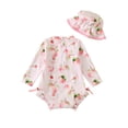 thumbnail image 3 of XEGLSBU Baby Swimsuit Girl 0-3 Months Girls Swimwear Baby Toddler Long Sleeve Bathing Suit with Hat Cute Beach Wear 3-Light Pink1 Size 2-3 Years, 3 of 3
