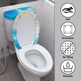 thumbnail image 3 of HELLHERO Beach Fits All Toilet Shapes Polyester Fabric Bathroom Toilet Lid Cover Soft Toilet Covers Set & Elastic Installation for Bathroom Home, 3 of 8