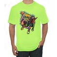 thumbnail image 1 of Dean Russo Some Angels Dog Lover Men's Graphic T-Shirt, Safety Green, Small, 1 of 6