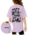 thumbnail image 3 of Toddler Girls Casual Short Sleeve T Shirt Crewneck Printed Top Clothing Purple Size 4-5T, 3 of 7