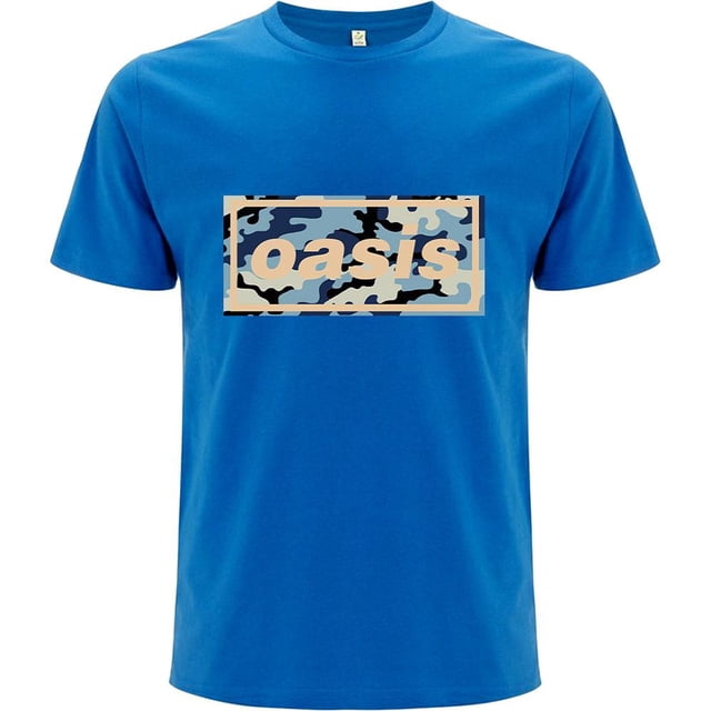 Oasis - Camiseta Camuflaje para Adultos Unisex (Azul)