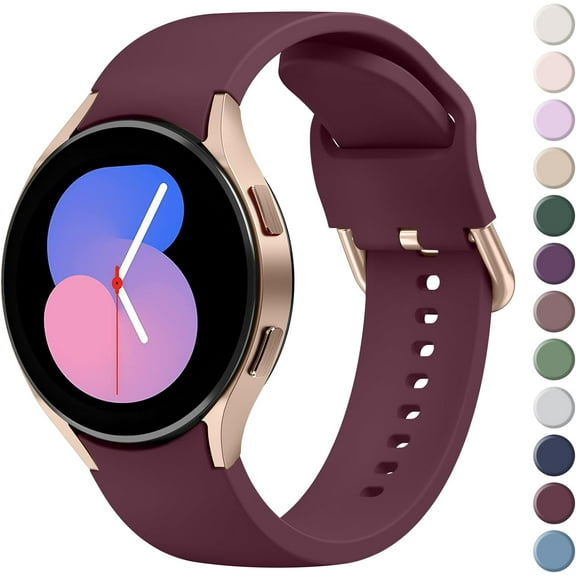 KOMI for Samsung Galaxy Watch 5 Band 40mm 44mm / Galaxy Watch 5 Pro Bands 45mm, 20mm Soft Silicone No Gap Sport Band Adjustable Replacement Strap for Galaxy Watch 5 Band Women Men Wine Red