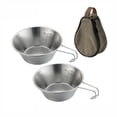 thumbnail image 1 of CAMPINGMOON Bols de Camping Compacts en Acier Inoxydable 304 avec Échelles de Mesure, 310ml, Design Empilable, Inclut un Sac de Rangement, Lot de 2 pour Usage Extérieur et Domestique, 1 of 6
