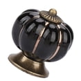 thumbnail image 4 of Tiradores de cerámica con forma de calabaza, estilo europeo, para armarios, cajones y muebles (negro), 4 of 10