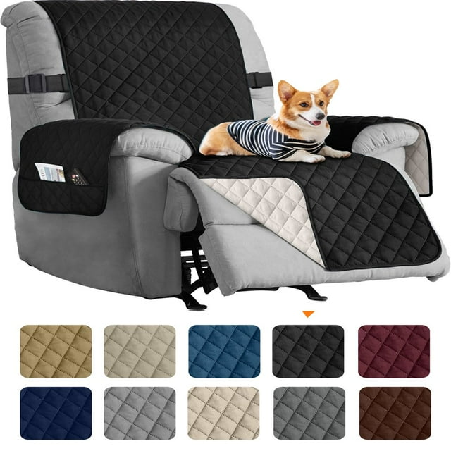 CHOK 2024 Recliner Chair Cover Reversible Small Recliner Slipcover for Dogs Seat Width to 25 Inch Washable Couch Cover with Elastic Straps for Kids and Pets(Small Recliner Coffee)