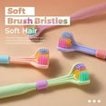 thumbnail image 2 of 3 Sided Toothbrush Adult Three Headed U-shaped Macaron Color H8C3, 2 of 8