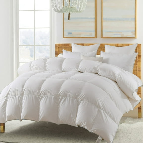 Plush Gray Piped Edge Comforter