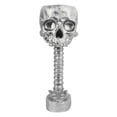 thumbnail image 3 of Macetero con forma de calavera, conjunto de soporte para columna vertebral, innovador, exquisito, decorativo, pintado a mano, esqueleto de resina, maceta para el hogar y el jardín, color plateado, 3 of 5