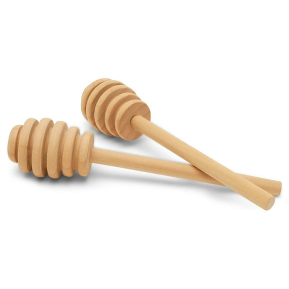 Wooden Honey Dippers 4", Pack of 12 Honey Dipper Sticks for Party Favors, Décor, and Food Boards, by Woodpeckers
