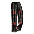 thumbnail image 7 of Adult Fashion Christmas Print Casual Pants with Drawstring Elastic Waist, Comfortable Sleepwear and Loungewear Trousers for Home Use,Black,L, 7 of 7