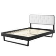 thumbnail image 3 of Platform Bed Frame, King Size, Wood, Black White, Modern Contemporary Urban Design, Bedroom Master Guest Suite, 3 of 10