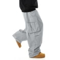 thumbnail image 7 of SAWOBUUN Men's Cargo Pants Baggy Parachute Trousers Loose Fit Streetwear Hip Hop Harem Pants for Daily Wear, 7 of 7