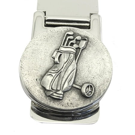 Mullingar Pewter Irish Money Clip Golf Bag Stainless Steel & (Best Golf Bag For The Money)