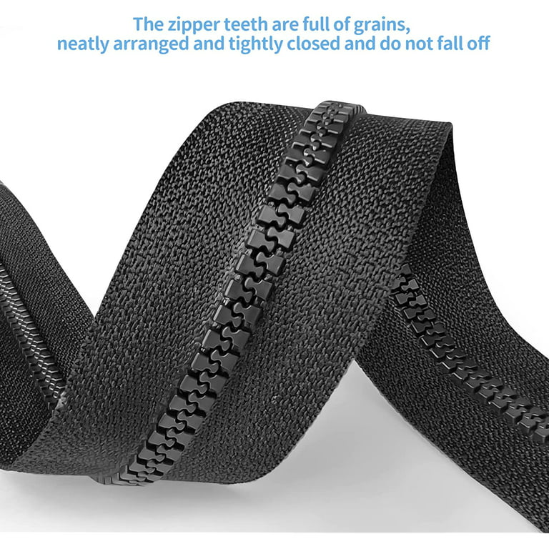 YaHoGa 2pcs #5 19 inch Separating Jacket Zippers for Sewing Coats Jacket Zipper Black Molded Plastic Zippers Bulk (19 2pc)