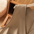 thumbnail image 6 of Casual Waistcoat for Women Loose Solid Color Button Up Vest V Neck Linen Blend Vests with Side Pockets Khaki M, 6 of 9