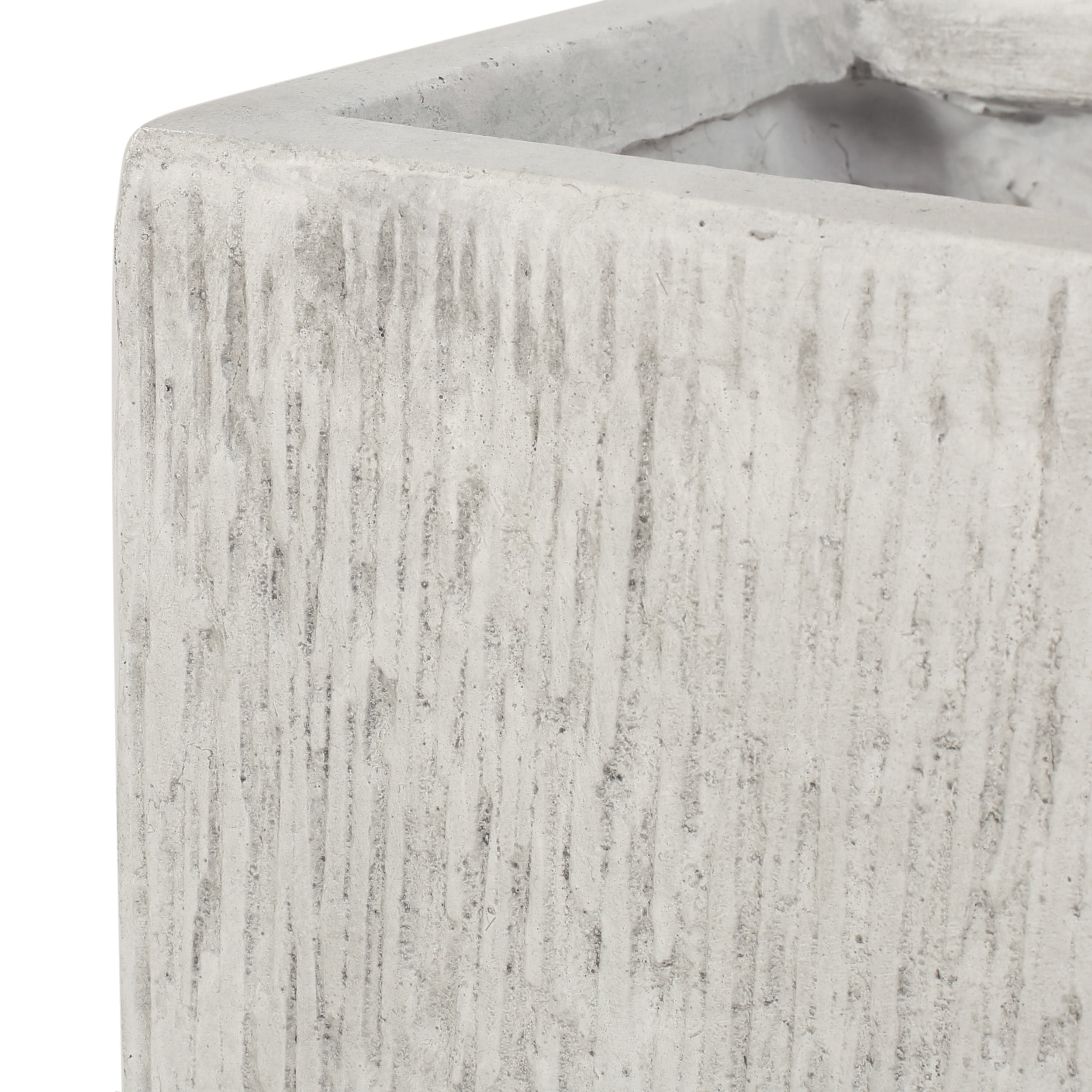 Clough Cast Stone Outdoor Small Planter, Antique White