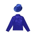 thumbnail image 3 of renvena Kids Boys Sequin Long Sleeve Button-Down Shirt Party Jacket Top with Hat Hip Hop Jazz Dance Blue 13-14, 3 of 7