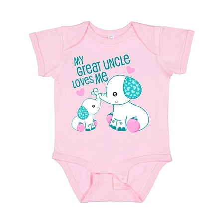 

Inktastic My Great Uncle Loves Me-cute Elephants Gift Baby Boy or Baby Girl Bodysuit