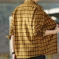 thumbnail image 6 of Dagugfen Mens Tops Button down Plaid Long Sleeve Loose Streetwear Lightweight Fashion Casual Tops Pocket, 6 of 6