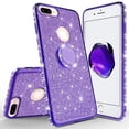 thumbnail image 3 of SOGA Diamond Bling Glitter Cute Phone Case with Kickstand Compatible for iPhone 8 Case, iPhone 7 Case,Rhinestone Bumper Slim with Ring Stand Girls Women Cover for iPhone 7/iPhone 8 Phone Cover Purple, 3 of 5