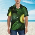 thumbnail image 2 of Honeii Fresh Avocados Print Men’s Hawaiian Shirt,Classic Button-Down Short Sleeve Shirt, for Beach, Vacation, and Outdoor Activities,Small, 2 of 7