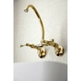 thumbnail image 3 of Kingston Brass KS314PB Kingston Two Handle Wall Mount Kitchen Faucet, Polished Brass, 3 of 5