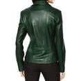 thumbnail image 2 of New Women's Green Lambskin Leather Jacket Stylish Slim Fit Motorcycle Jacket W722, 2 of 3