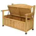 thumbnail image 2 of IVV Wooden Outdoor Storage Bench Large Deck Box, 44inch Entryway Storage Bench w/Backrest and Armrest for Patio Garden Balcony Yard (Yellow), 2 of 8